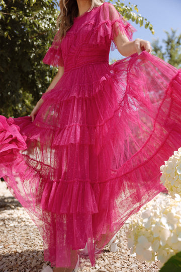 Whimsical Dress in Fuchsia