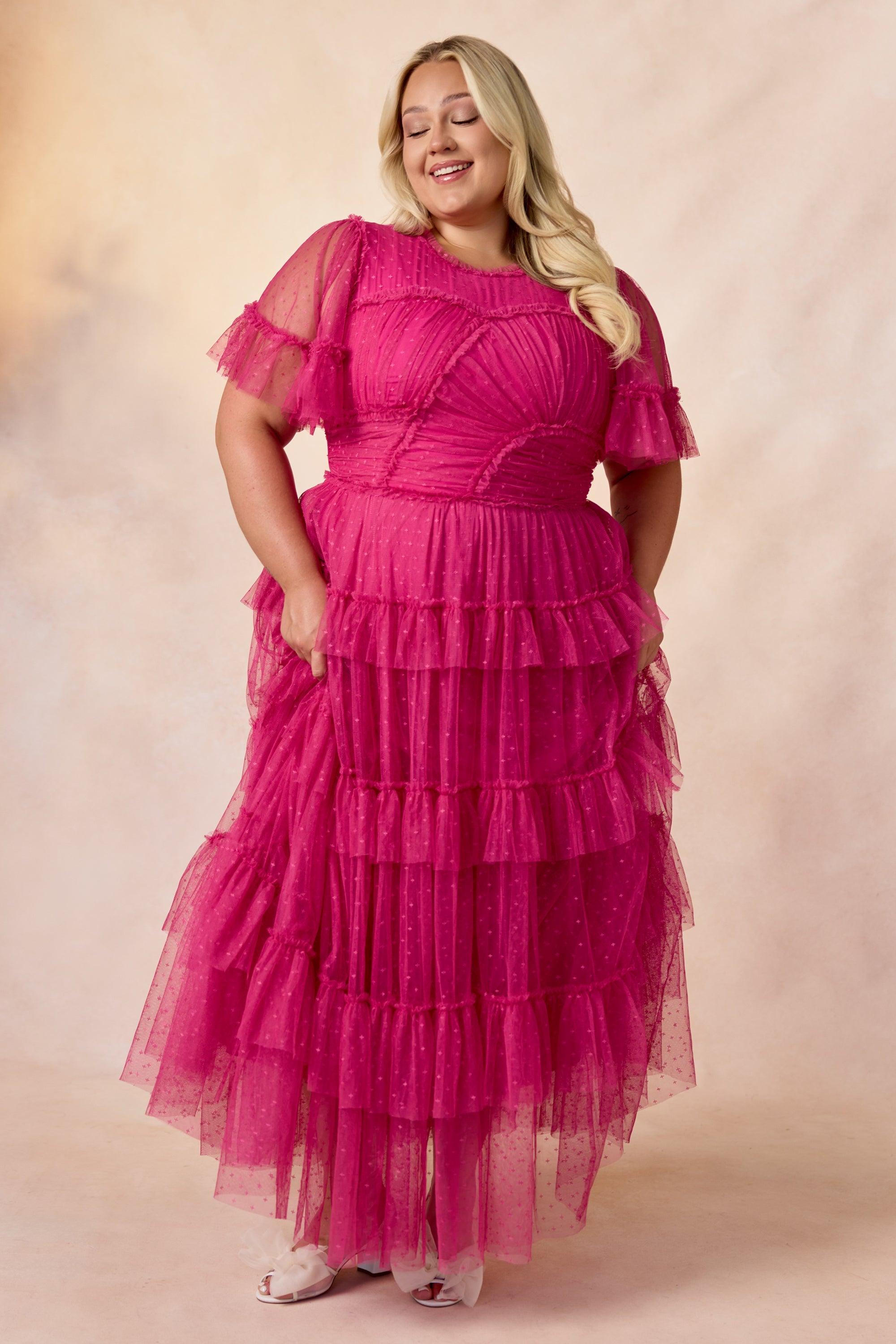 Whimsical Dress in Fuchsia