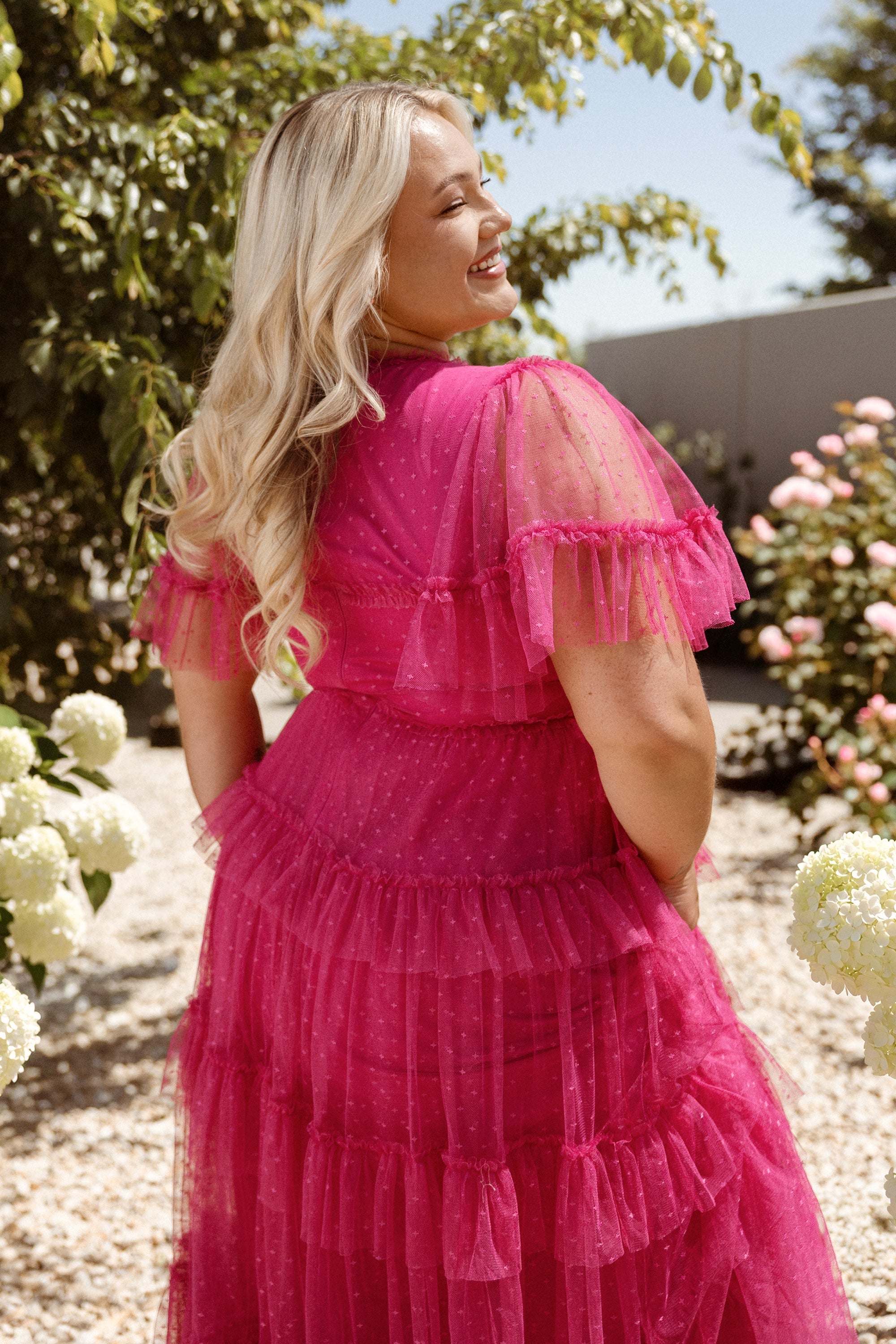 Whimsical Dress in Fuchsia