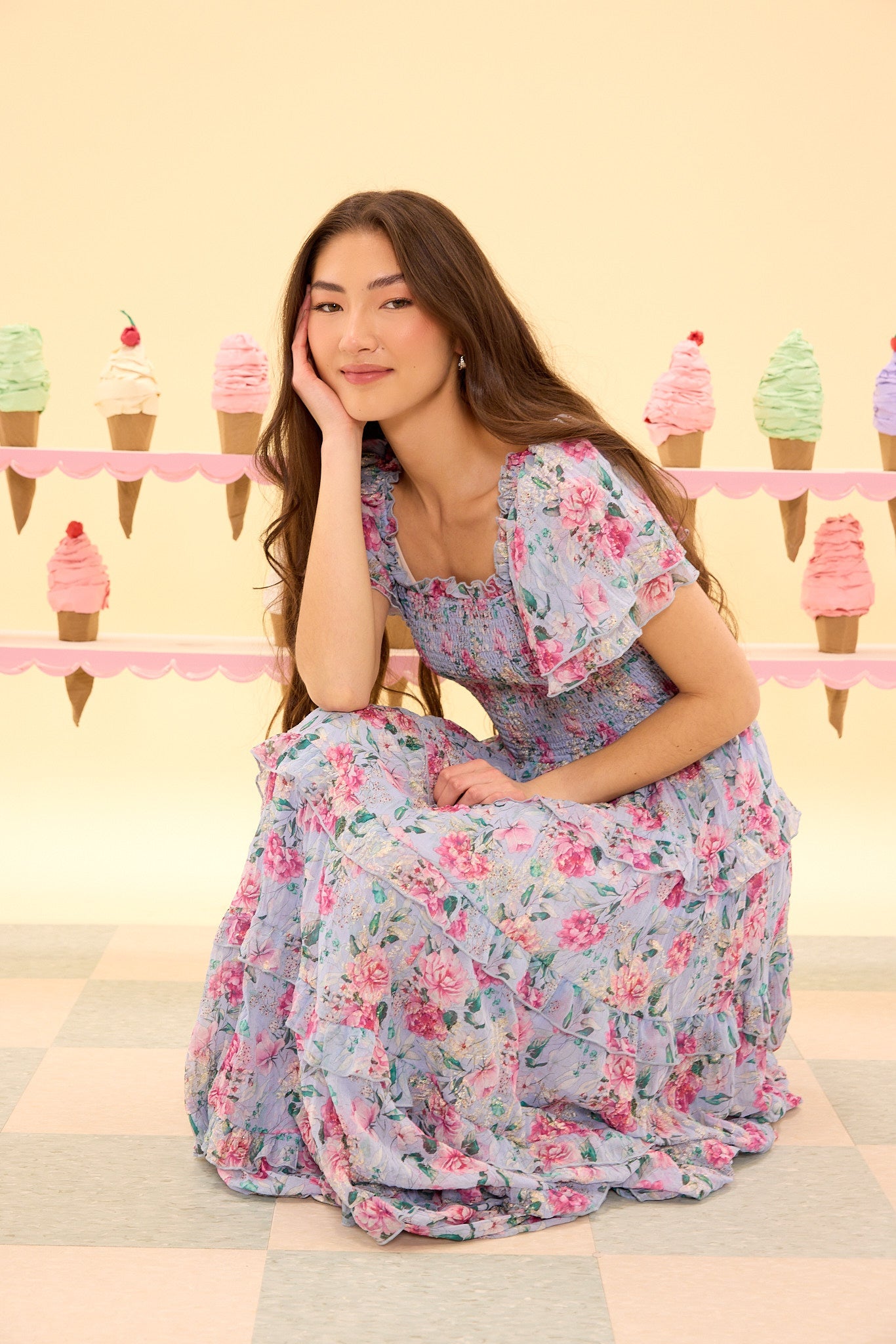 Winnie Dress in Peony Blossoms