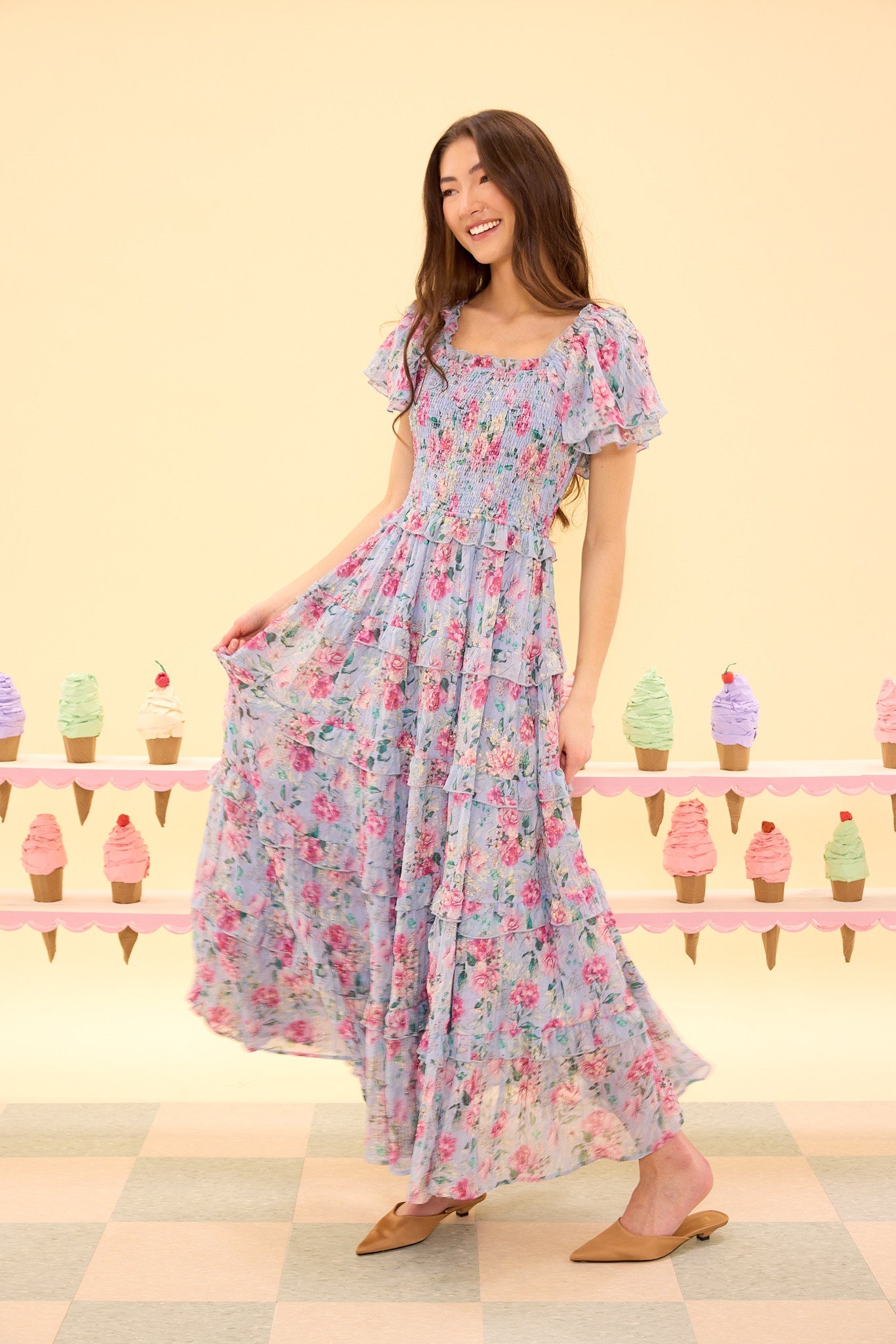 Winnie Dress in Peony Blossoms