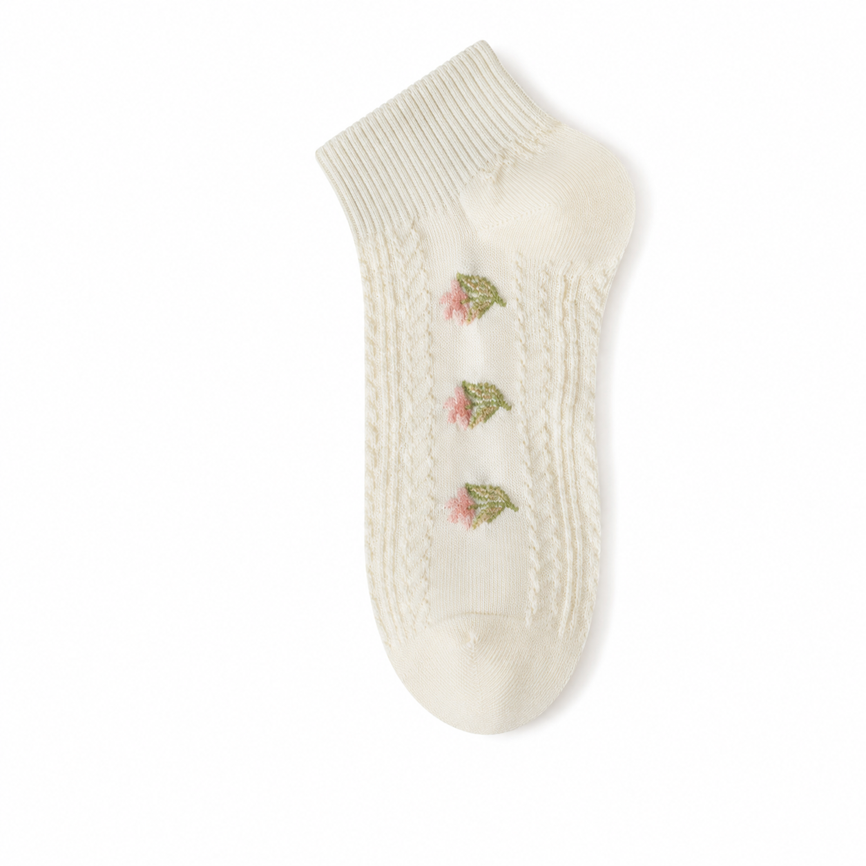 Women’s Cute Floral Frill Boat Socks – Lightweight Preppy Low Cut Socks