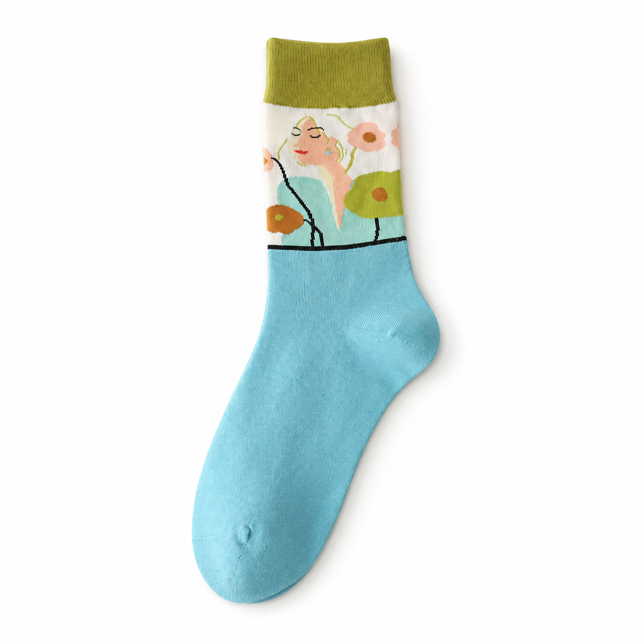Women’s Delicate Stitched Mid-Calf Socks – Soft Preppy Cotton Socks