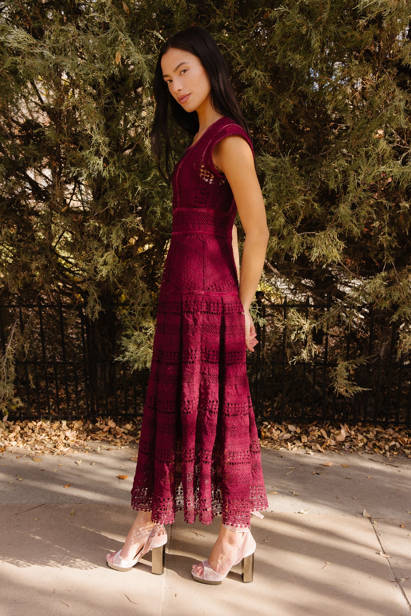 Amory Dress in Burgundy