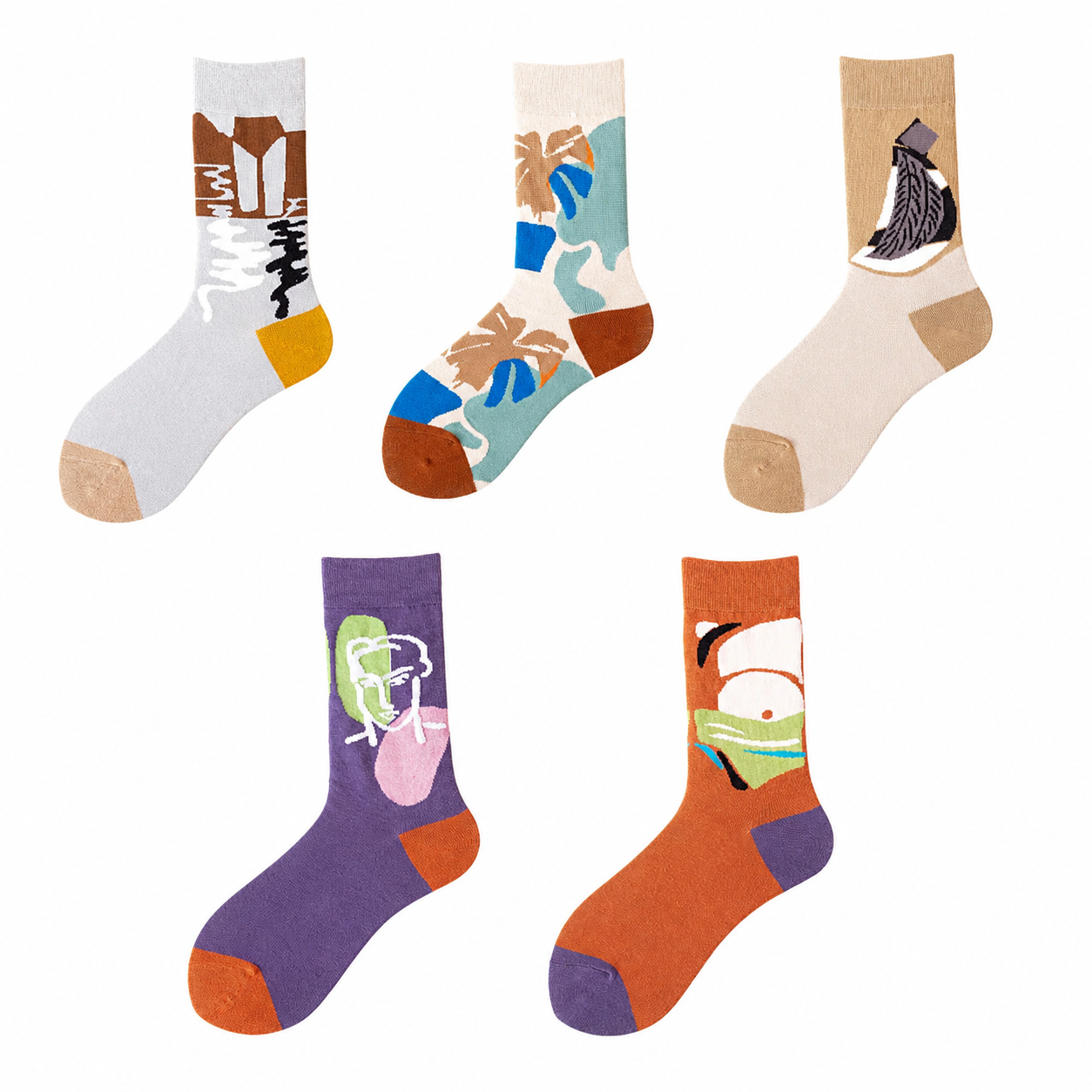 Unisex Cartoon Crew Socks – Trendy Cotton Couple Socks for Spring Summer