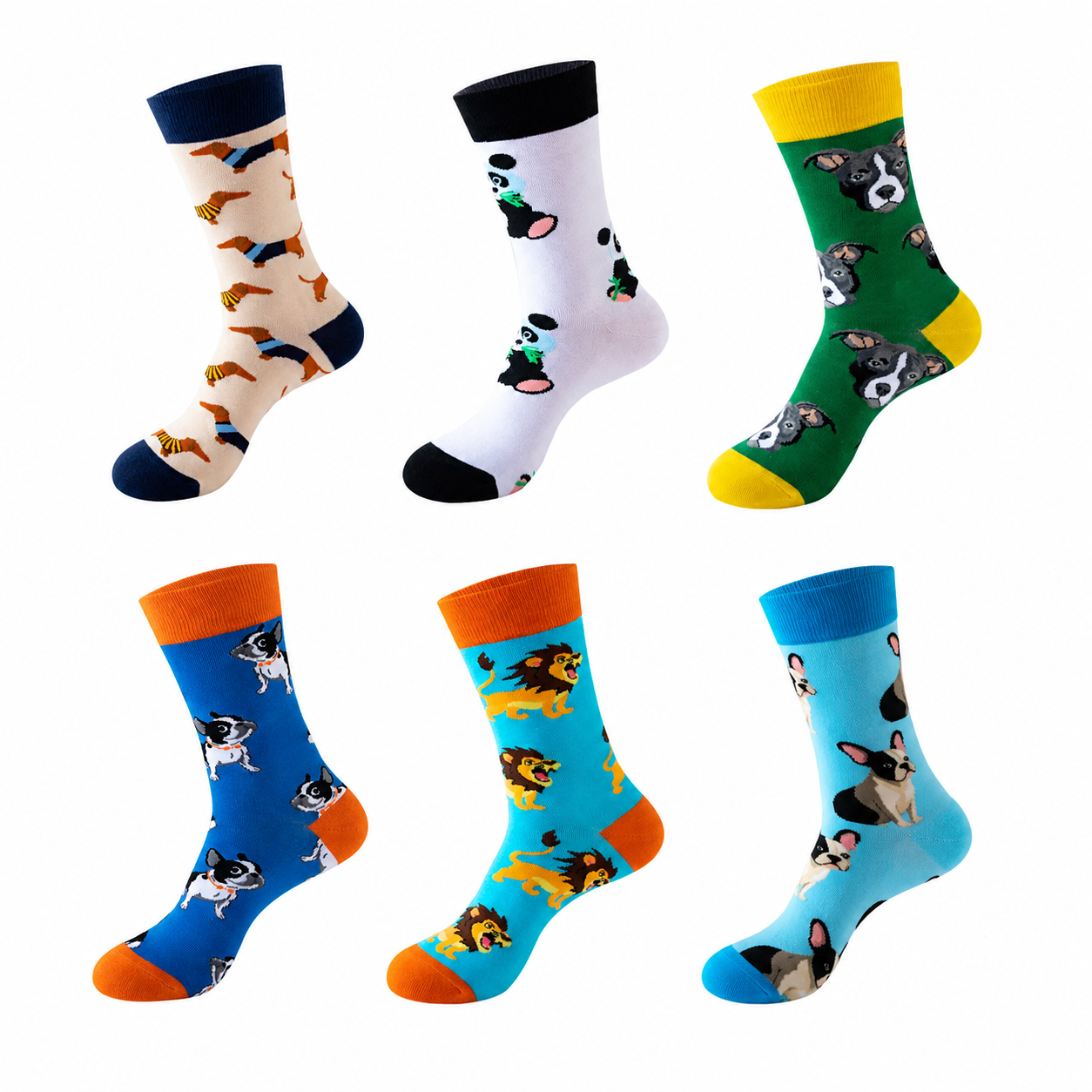 Unisex Crazy Critter Mid-Calf Socks – Novelty Cotton Socks for Autumn Winter