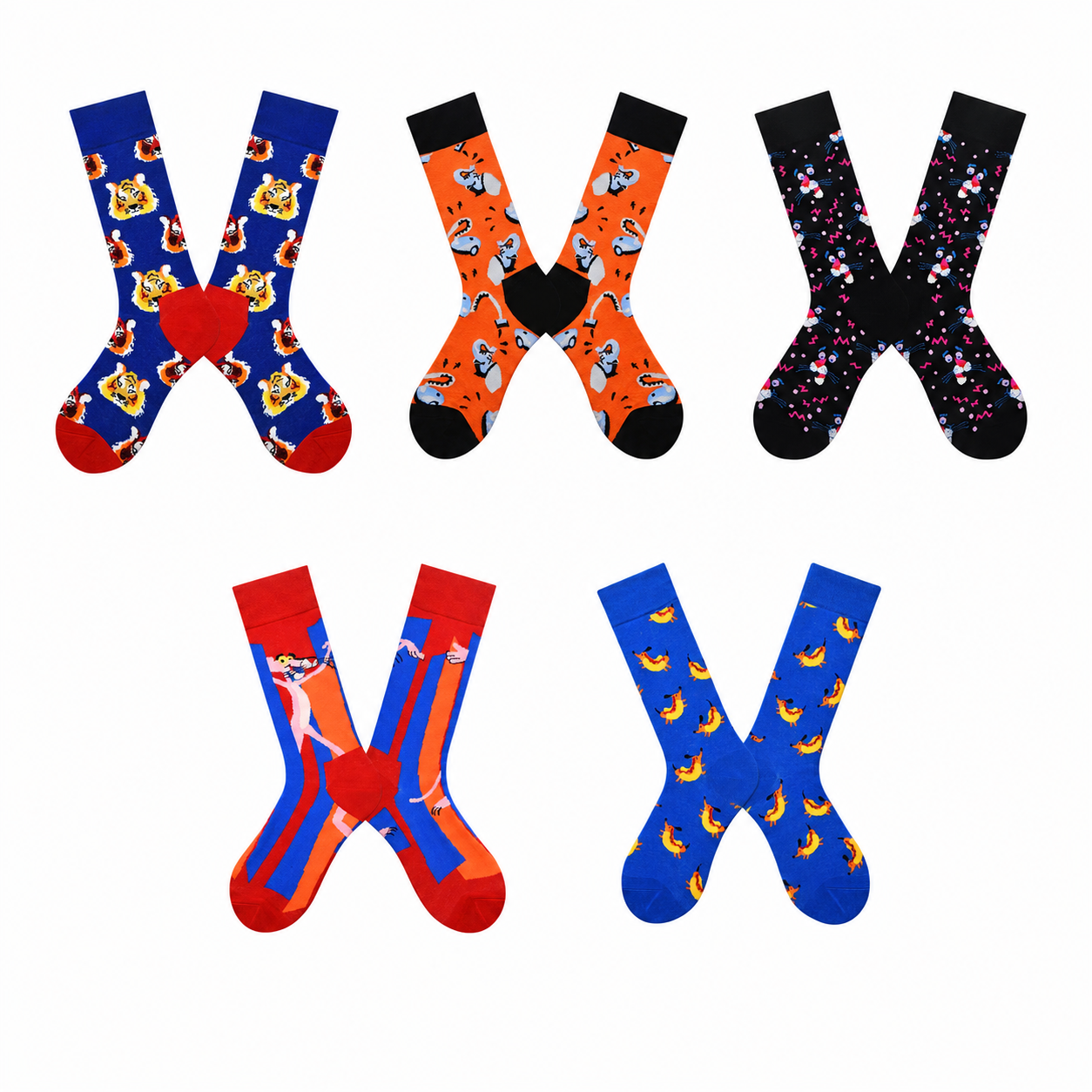 Women’s Nordic Cartoon Wildlife Long Socks – Cute Multicolor Geometric Socks