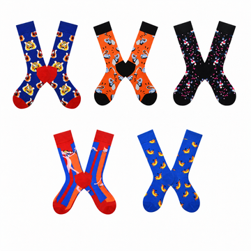 Women’s Nordic Cartoon Wildlife Long Socks – Cute Multicolor Geometric Socks