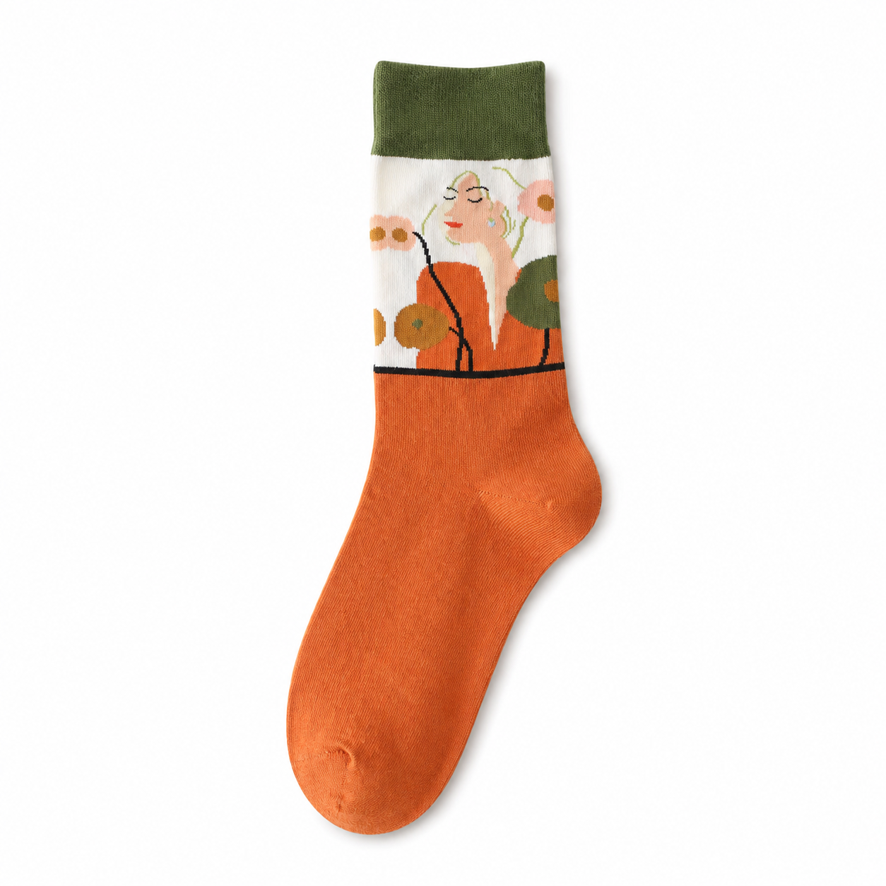 Women’s Delicate Stitched Mid-Calf Socks – Soft Preppy Cotton Socks