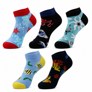 Unisex Fun Fruit & Sea Animal No-Show Socks – Thin Summer Cotton Boat Socks