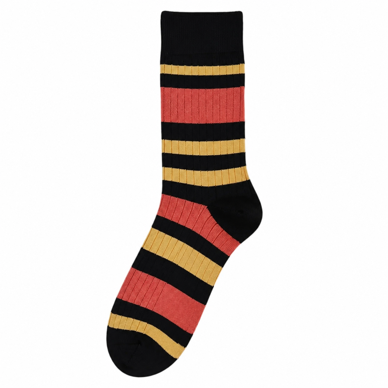 Men’s Retro Block-Stripe Long Socks – Cozy Winter Cotton-Blend Everyday Socks