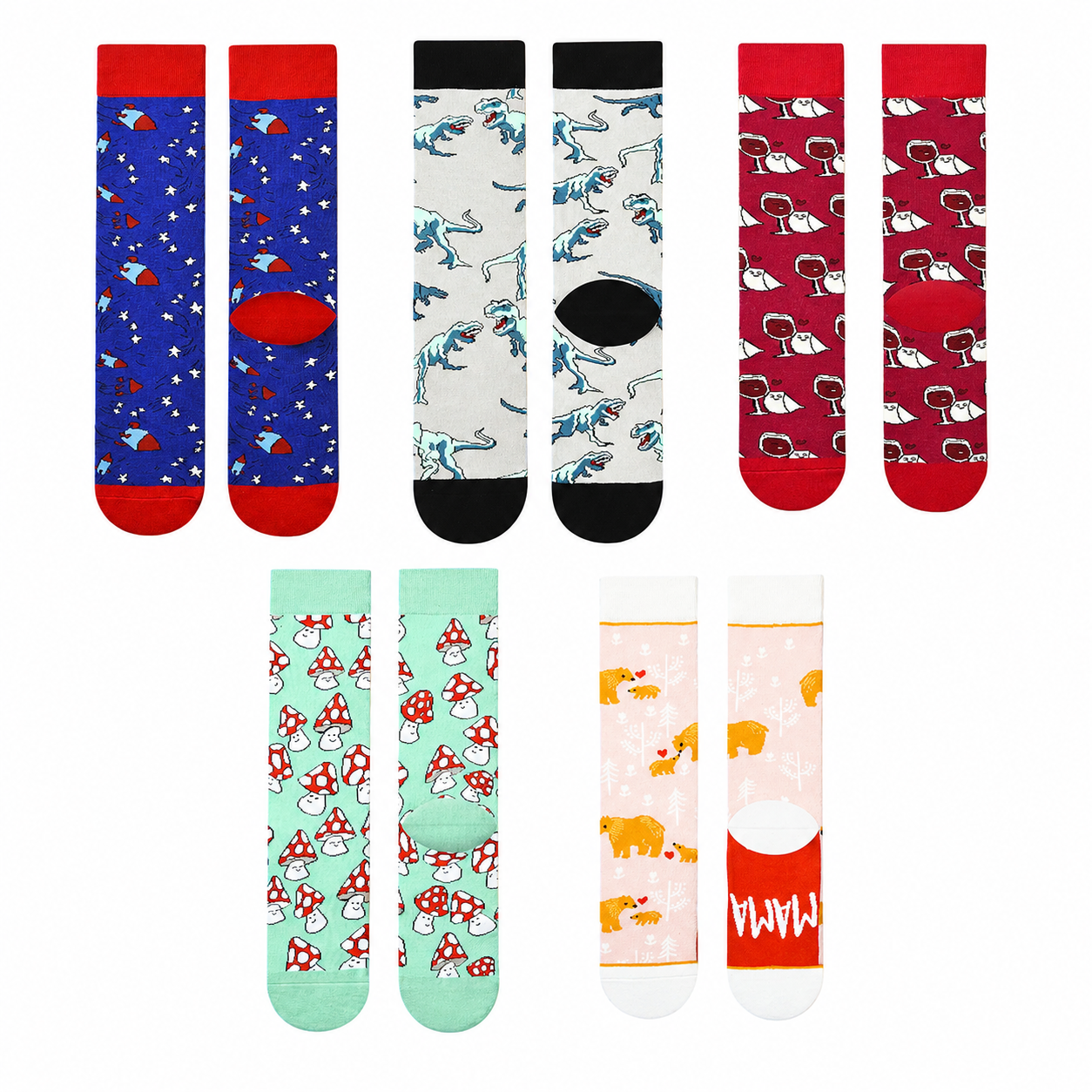 Women’s Novelty Animal Art Tube Socks – Relaxed Cotton-Blend Autumn Socks