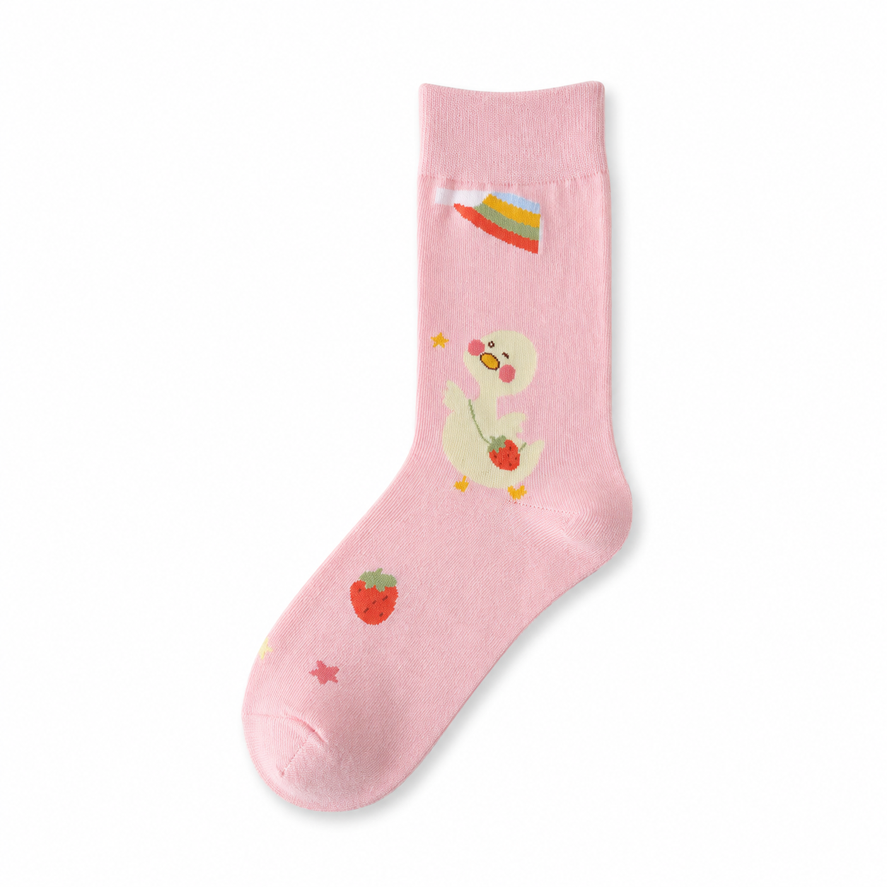 Women’s Dainty Embroidered Long Socks – Korean-Inspired Feminine Cotton Socks