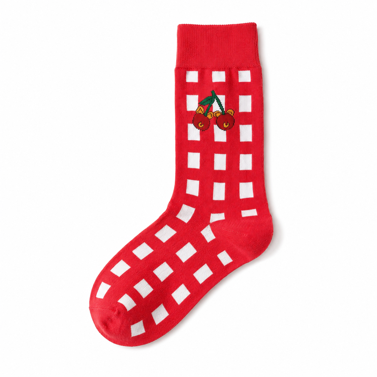 Women’s Dainty Embroidered Long Socks – Korean-Inspired Feminine Cotton Socks