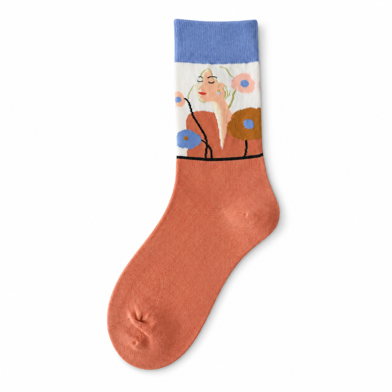 Women’s Delicate Stitched Mid-Calf Socks – Soft Preppy Cotton Socks