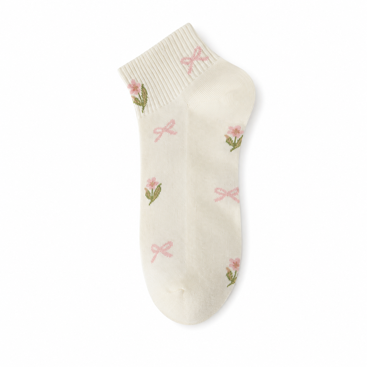 Women’s Cute Floral Frill Boat Socks – Lightweight Preppy Low Cut Socks