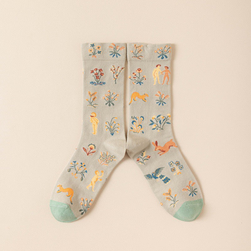 Wildflower Story Crew Socks