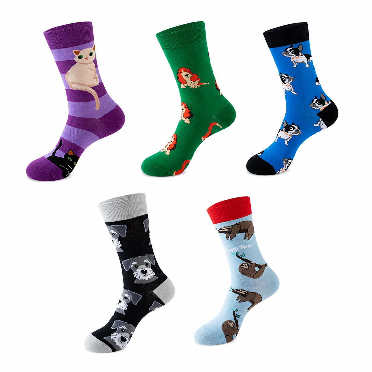 Unisex Quirky Animal Crew Socks – Trendy Cotton Long Socks for Fall Winter