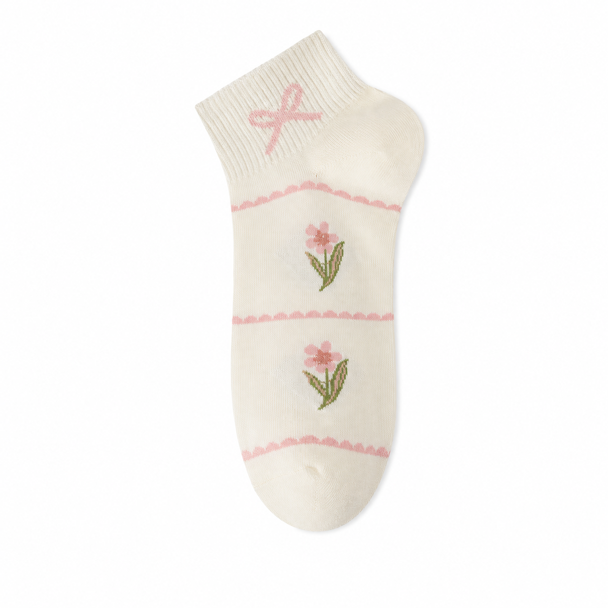 Women’s Cute Floral Frill Boat Socks – Lightweight Preppy Low Cut Socks