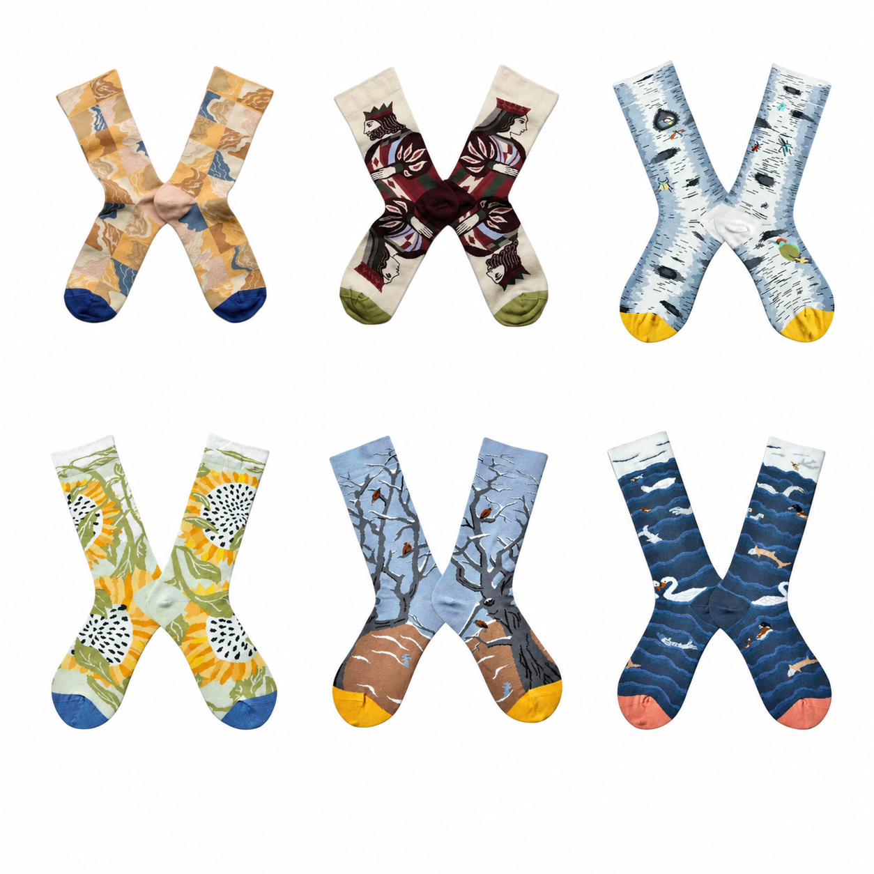 Women’s Brown Palette Critter Long Socks – Literary Gallery-Inspired Fashion Socks