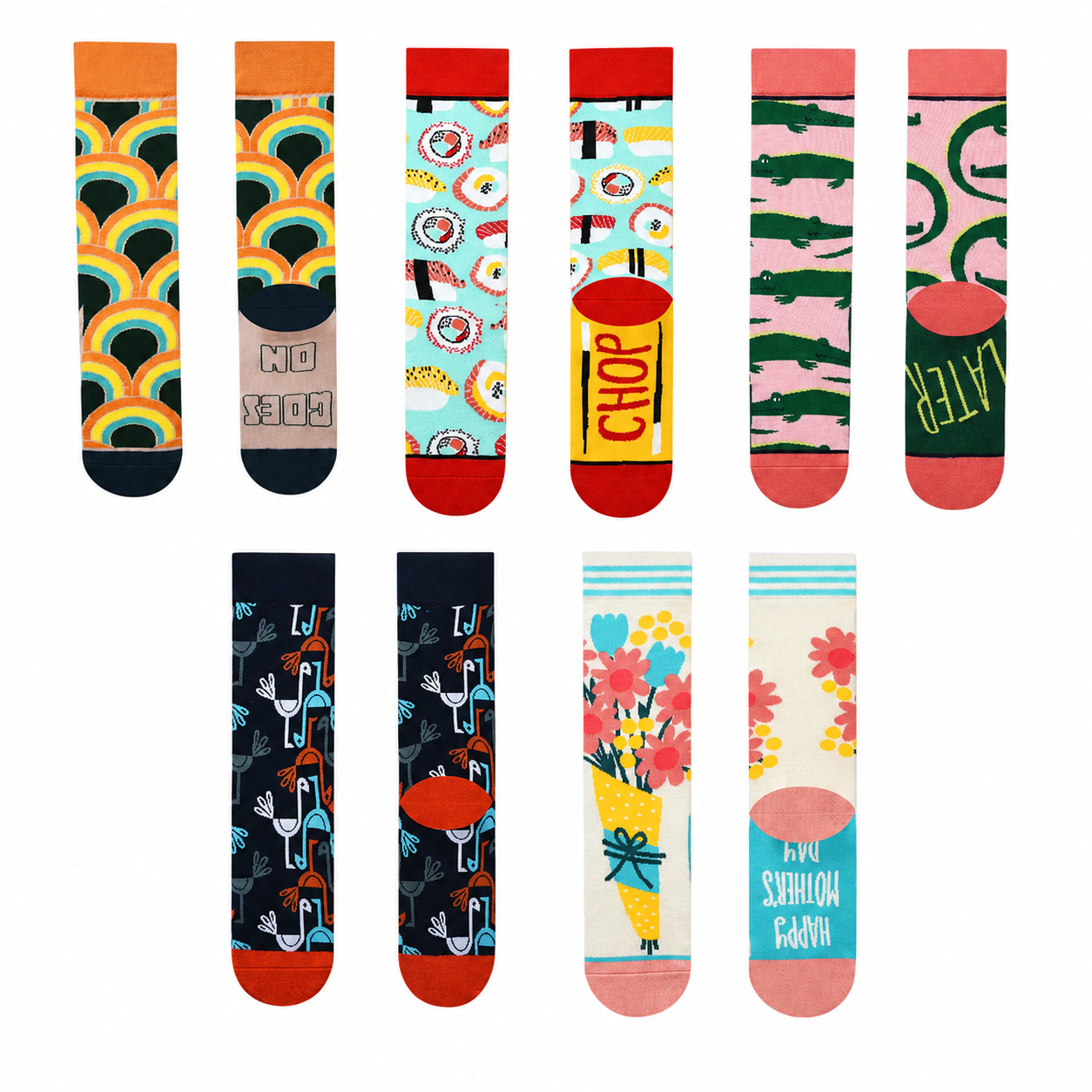 Women’s Whimsical Art Straight-Cuff Socks – Casual Long Socks for Cool Weather