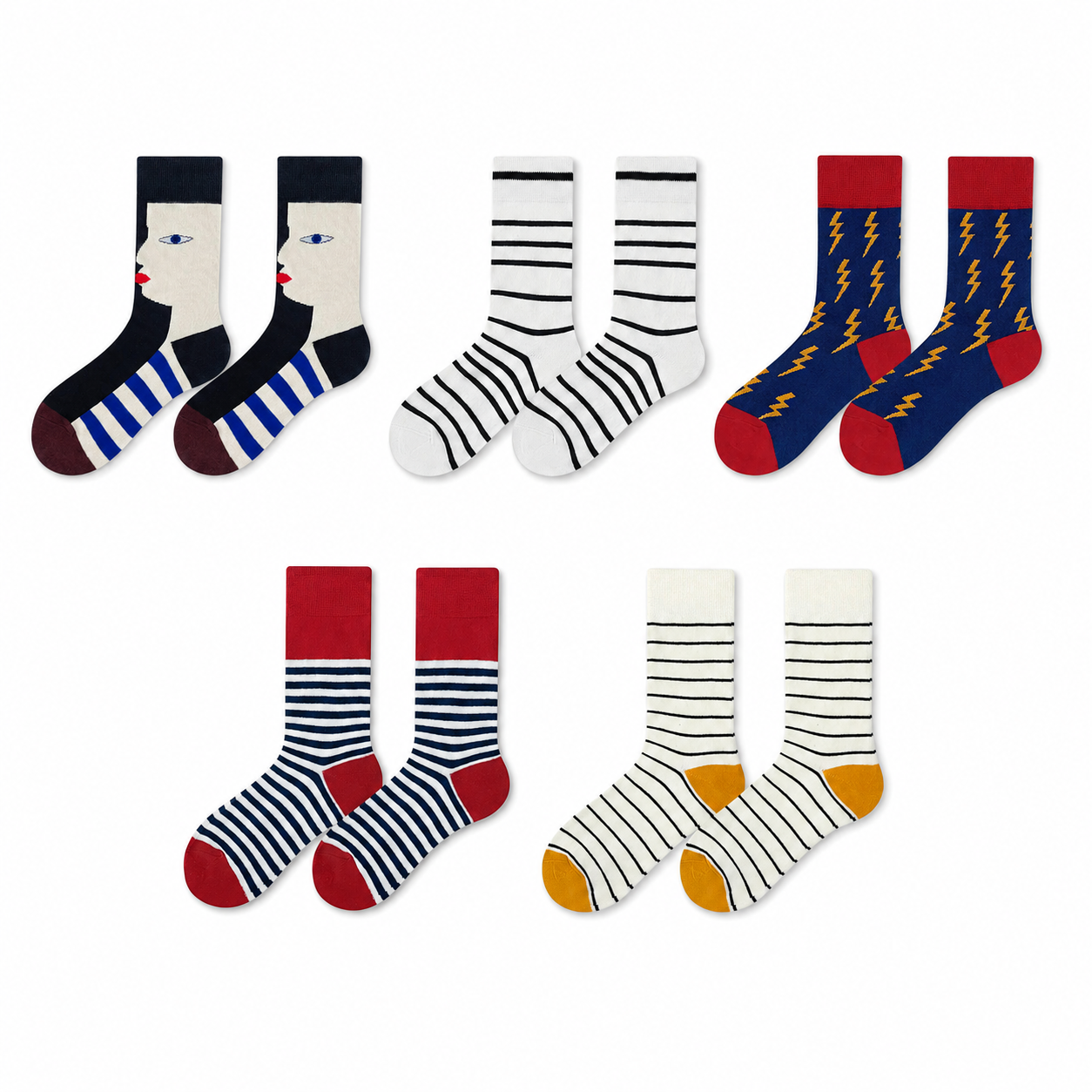 Unisex Cartoon Shark Athletic Socks – Collegiate Cotton Mid-Calf Socks