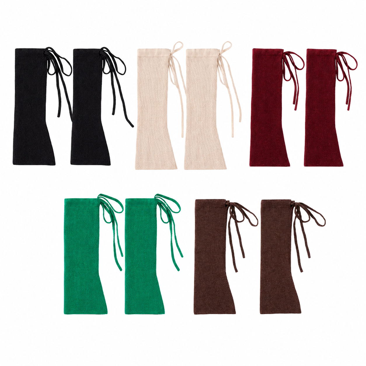 Women’s Cream Ribbed Boot Warmers – Minimal Flared Slouch Calf Socks