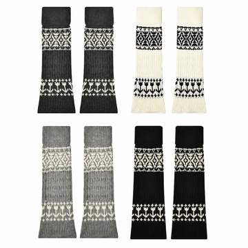 Women’s Nordic Heritage Boot Warmers – Cozy Patterned Mid-Calf Knit Covers