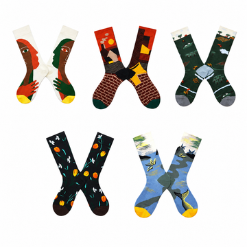 Women’s Meadow Leaf Long Socks – French Country Style Cool-Season Socks
