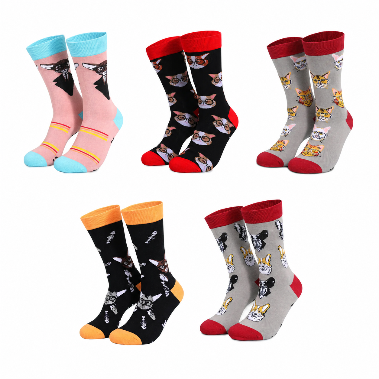 Unisex Funny Cat & Dog Crew Socks – “If You Can See These” Novelty Cotton Socks