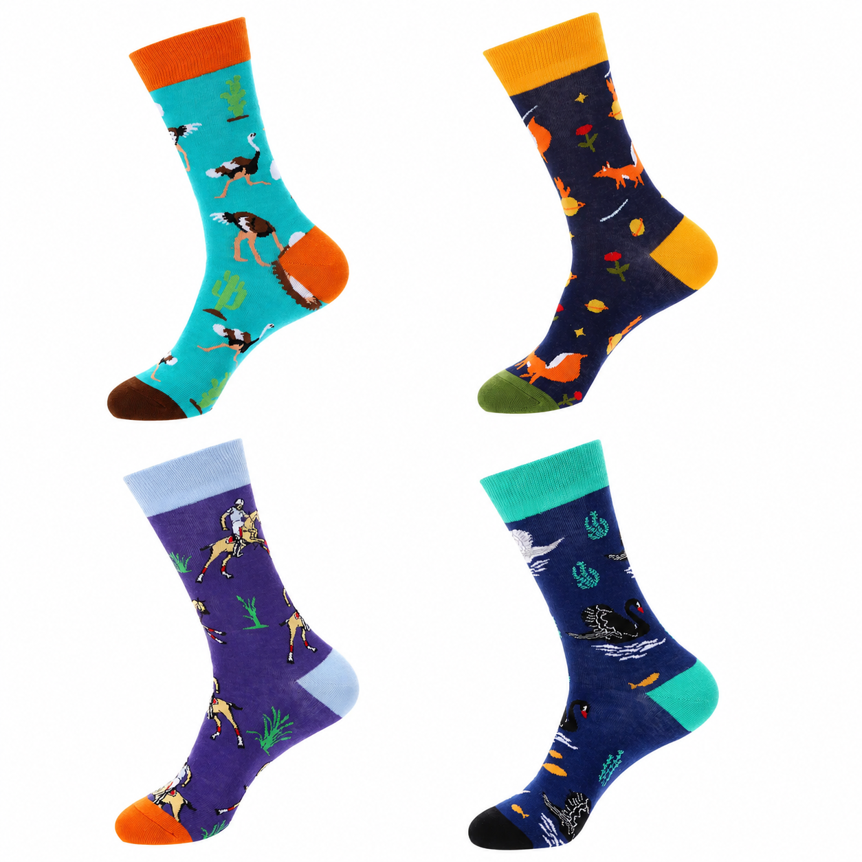 Unisex Panda Animal Crew Socks – Cozy Cotton Novelty Socks for Fall Winter