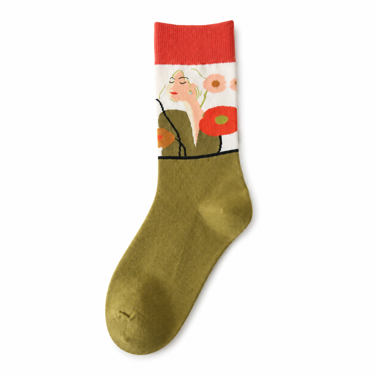 Women’s Delicate Stitched Mid-Calf Socks – Soft Preppy Cotton Socks