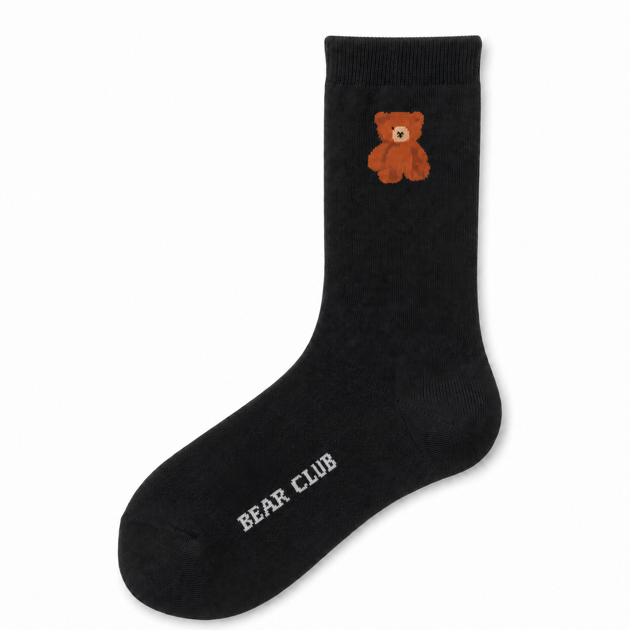 Korean Bear Couple Mid-Crew Socks – Cute Unisex Cotton Everyday Socks