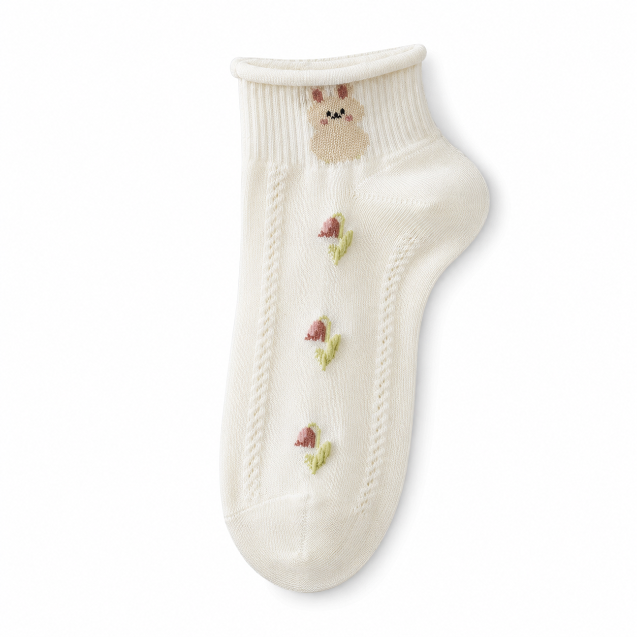 Women’s Floral Ruffle No-Show Socks – Preppy Lightweight Spring Summer Boat Socks