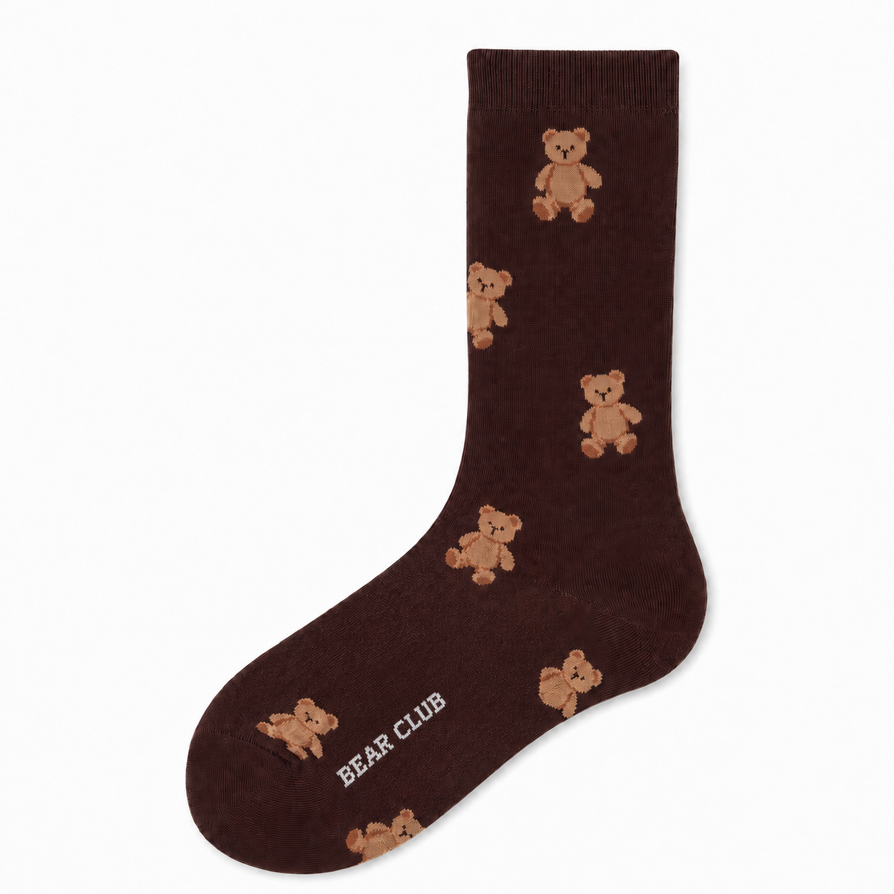 Korean Bear Couple Mid-Crew Socks – Cute Unisex Cotton Everyday Socks