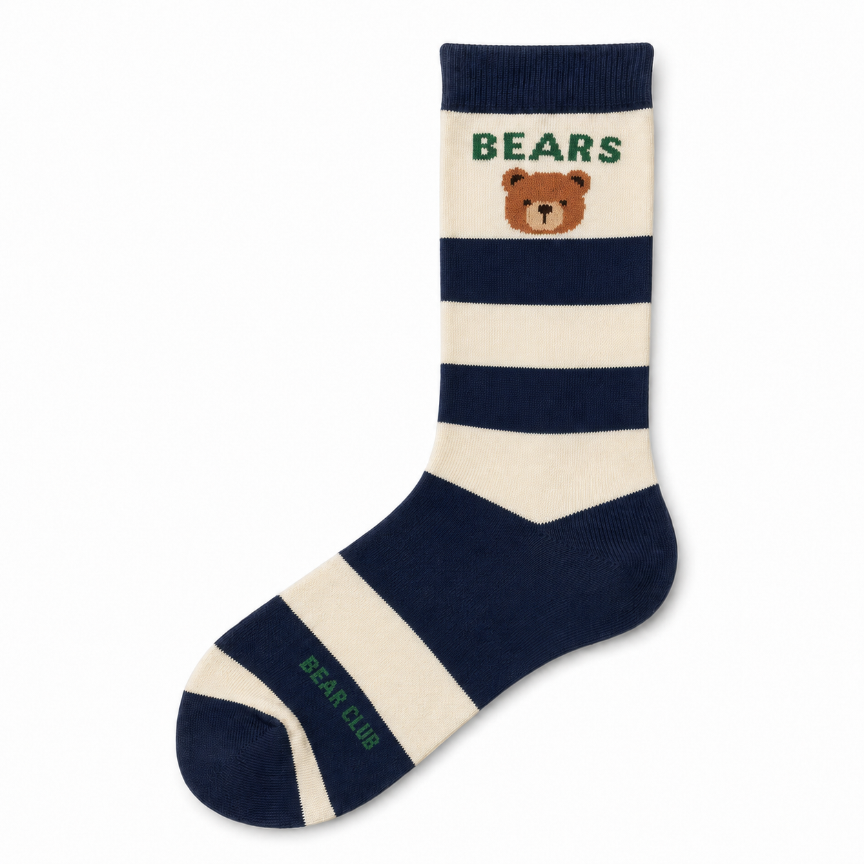 Korean Bear Couple Mid-Crew Socks – Cute Unisex Cotton Everyday Socks