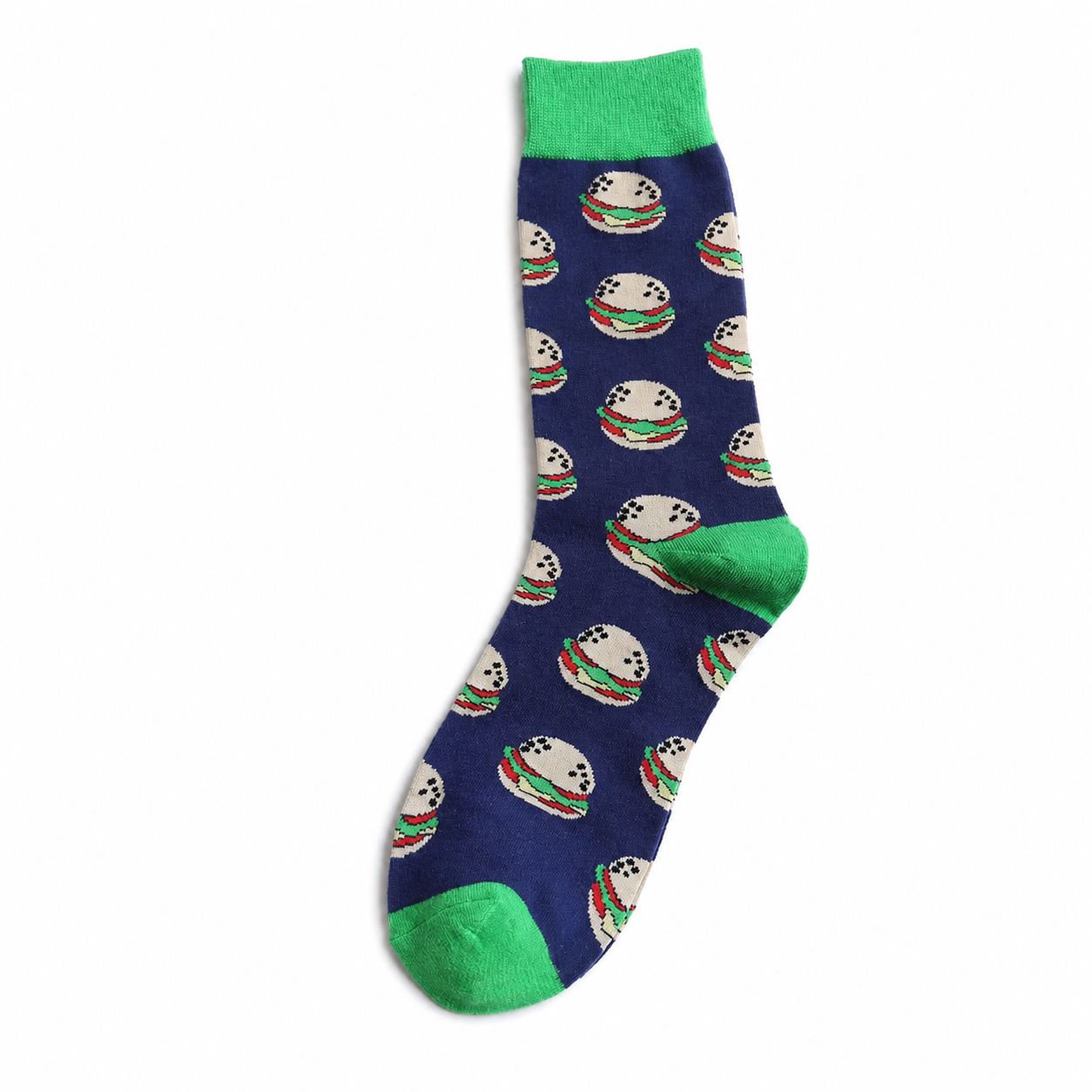 Unisex Food Medley Crew Socks – Cherry Avocado Burger & Egg Couple Socks