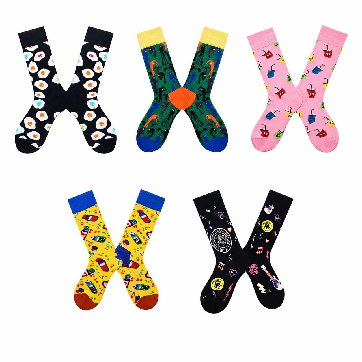 Women’s Scandinavian Animal Art Tube Socks – Cute Vibrant Patterned Long Socks