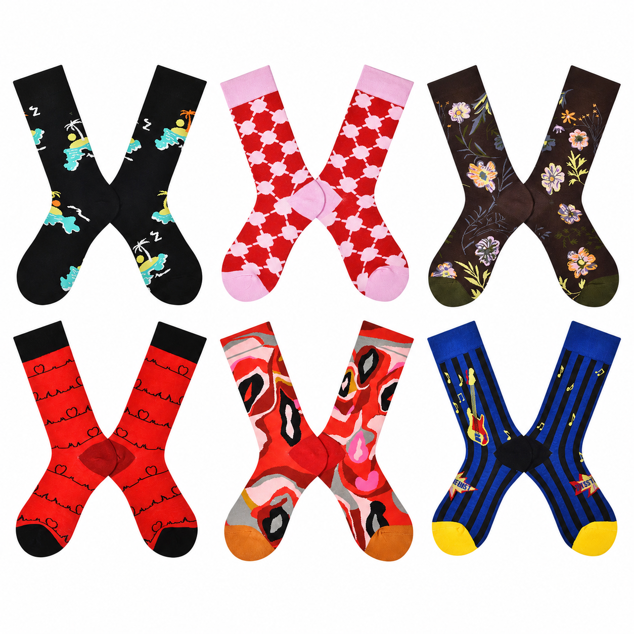 Women’s Color-Pop Hare Long Socks – Playful Nordic-Inspired Fall Winter Socks
