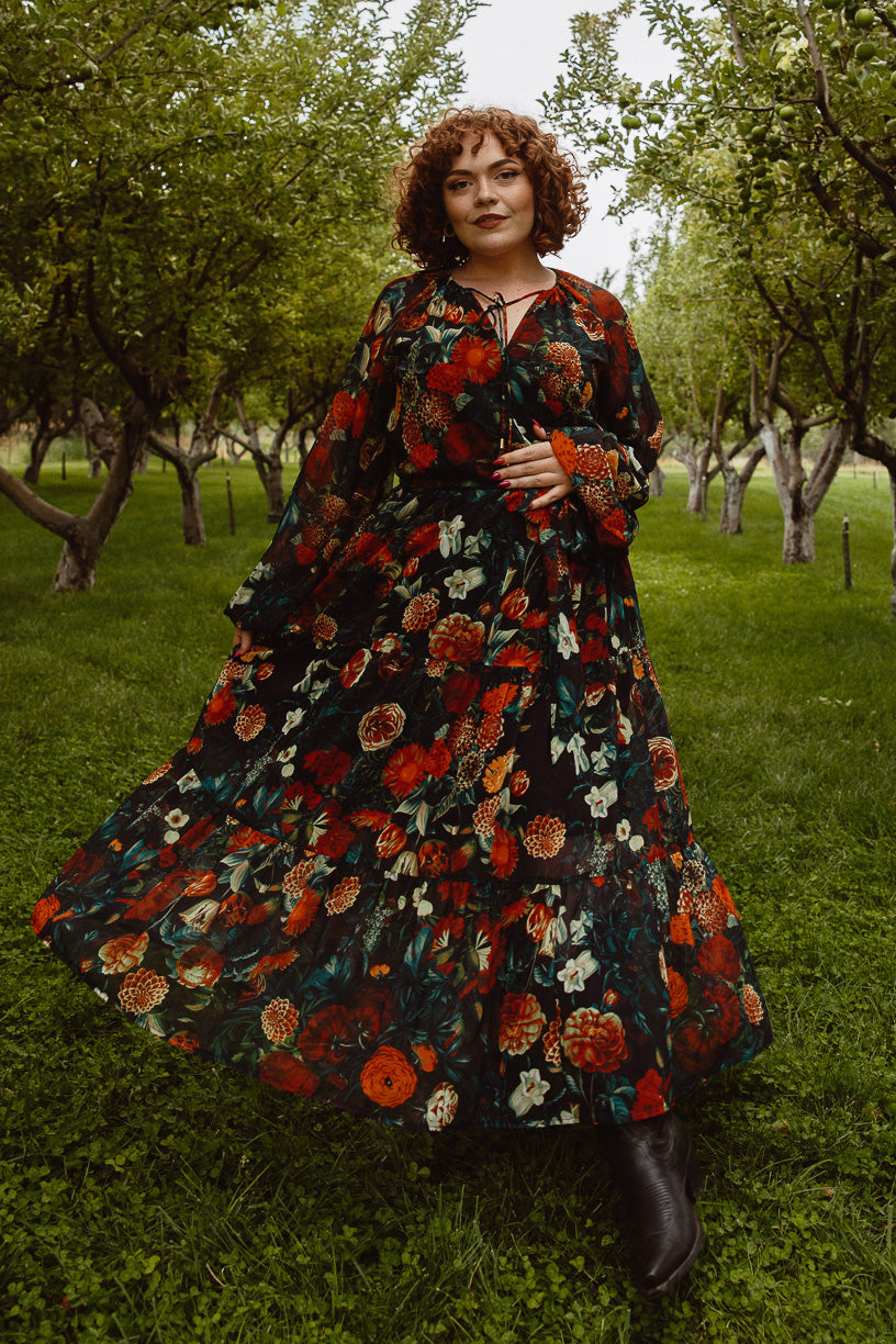 Imogen Dress in Moody Floral