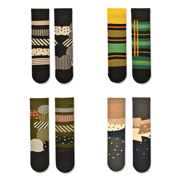 Women’s Cartoon Jacquard AB Long Socks – Playful Cotton-Blend All-Season Socks