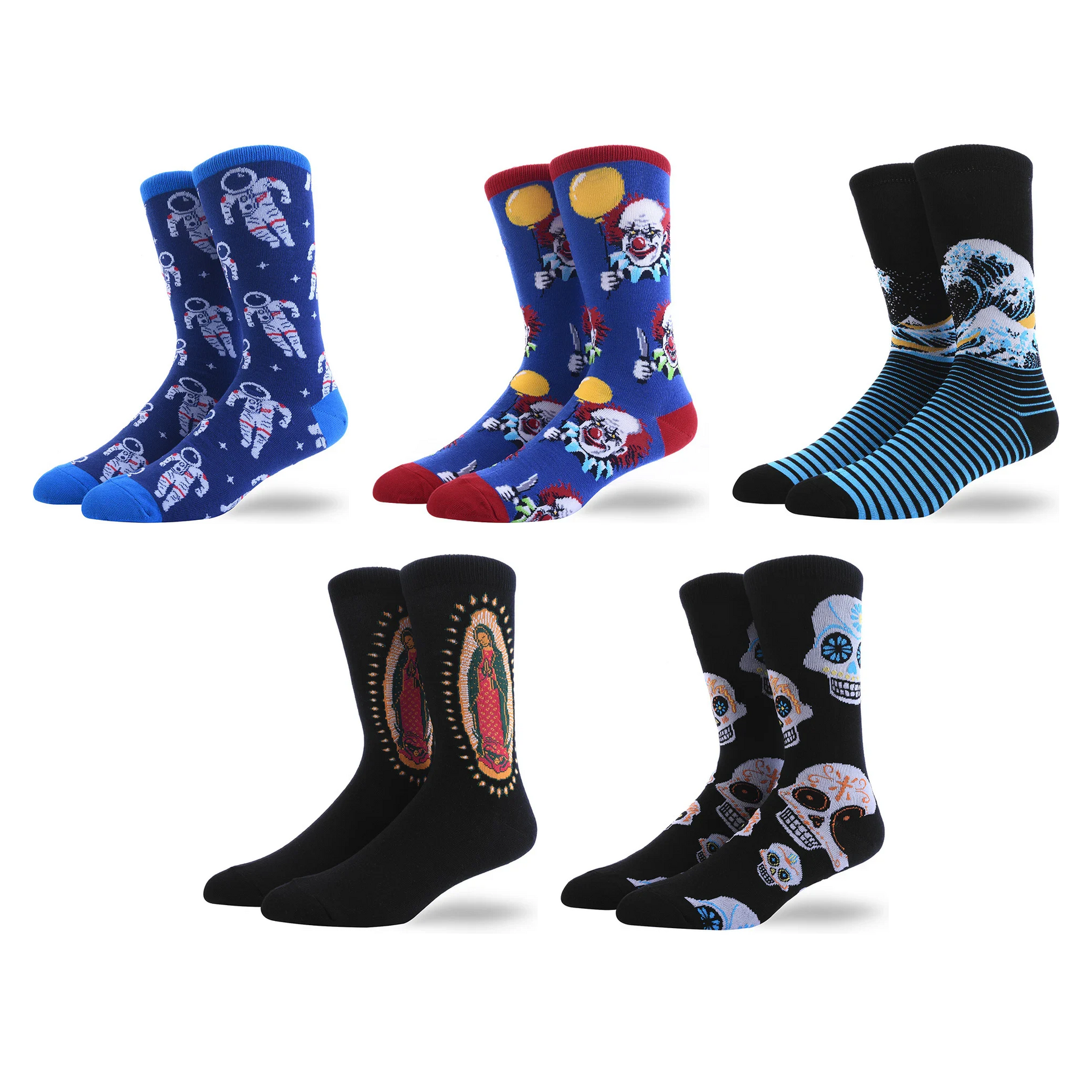 Men’s Retro Portrait Crew Socks – Vintage-Inspired Winter Casual Socks