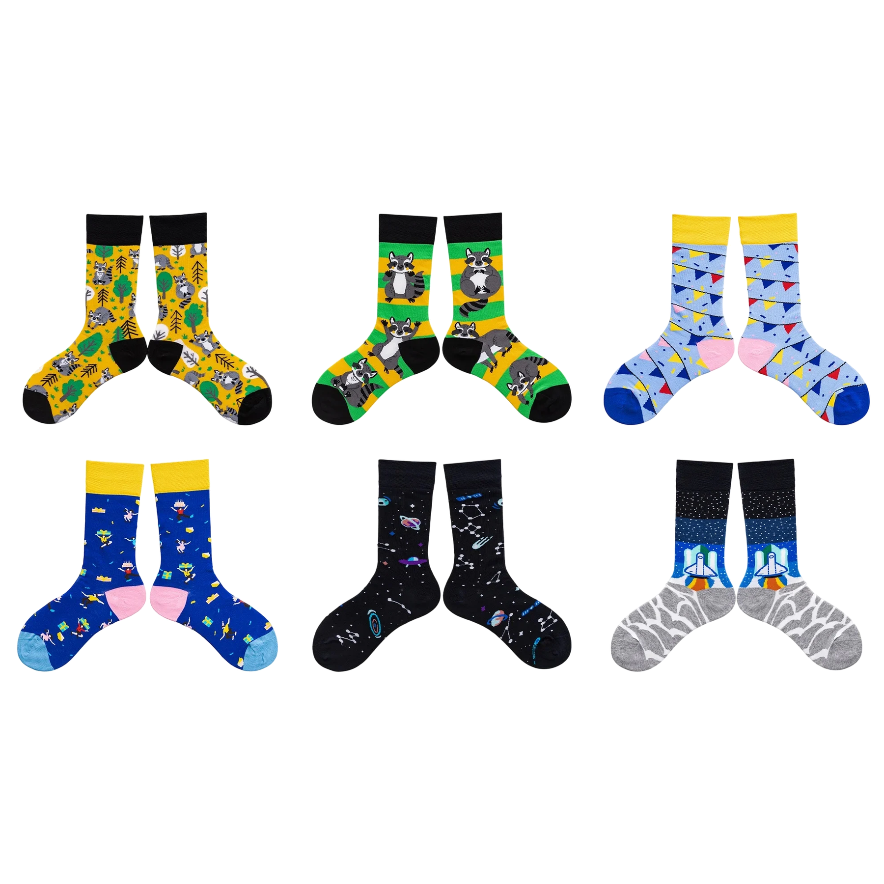 Unisex Comic Motif High-Crew Socks – Fun Everyday Couple Fashion Socks