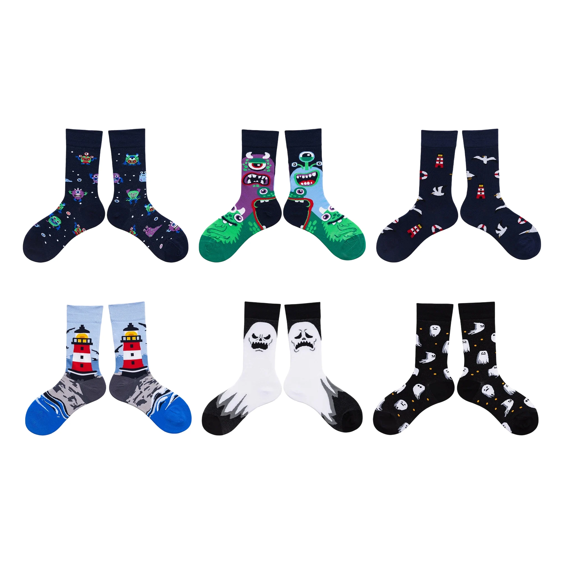 Unisex Animated Symbol Crew Socks – Modern Fall Winter Couple Socks