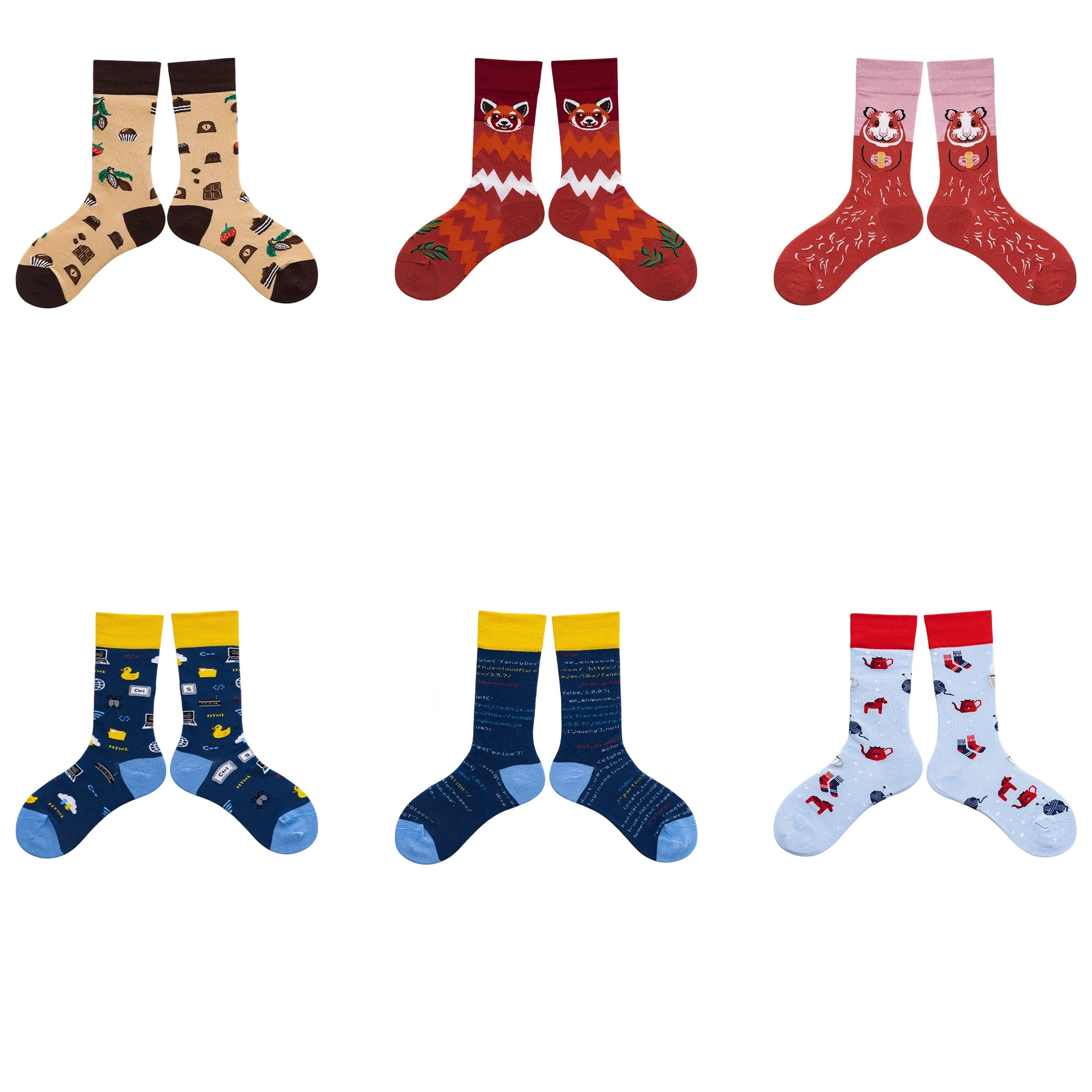 Unisex Playful Doodle Mid-Calf Socks – Casual Couple Streetwear Socks