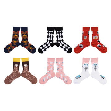 Unisex Whimsy Sketch Mid-Calf Socks – Novelty Cold-Weather Matching Socks