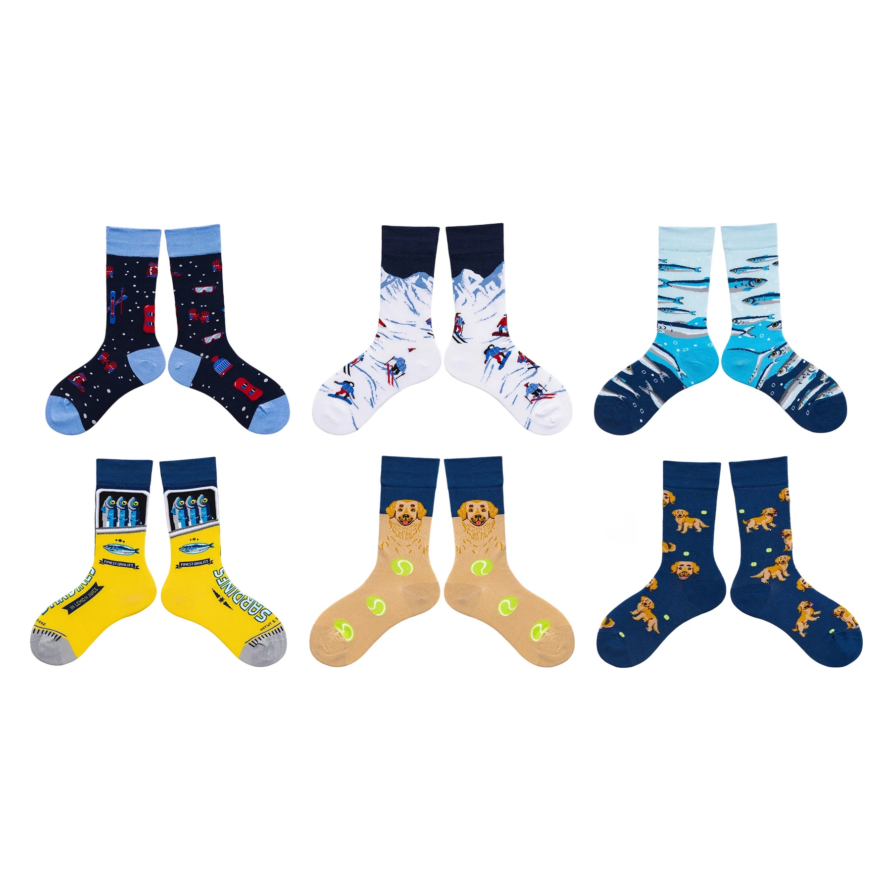 Unisex Illustrated Pop Crew Socks – Colorful Autumn Winter Matching Socks