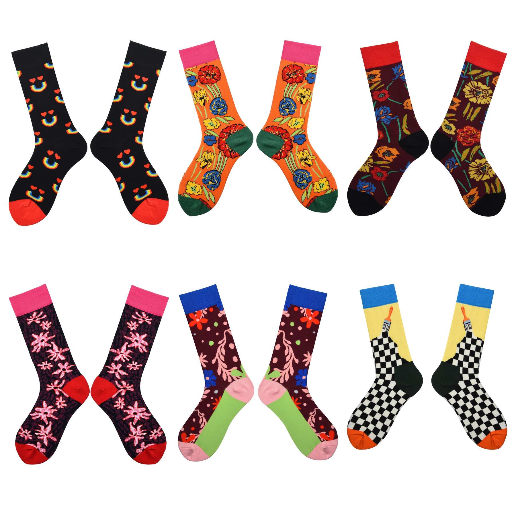 Women’s Playful Woven Character Mid-Calf Socks – Soft Everyday Novelty Socks