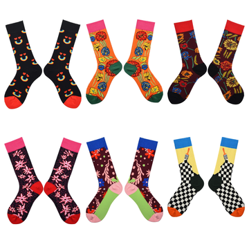 Women’s Playful Woven Character Mid-Calf Socks – Soft Everyday Novelty Socks