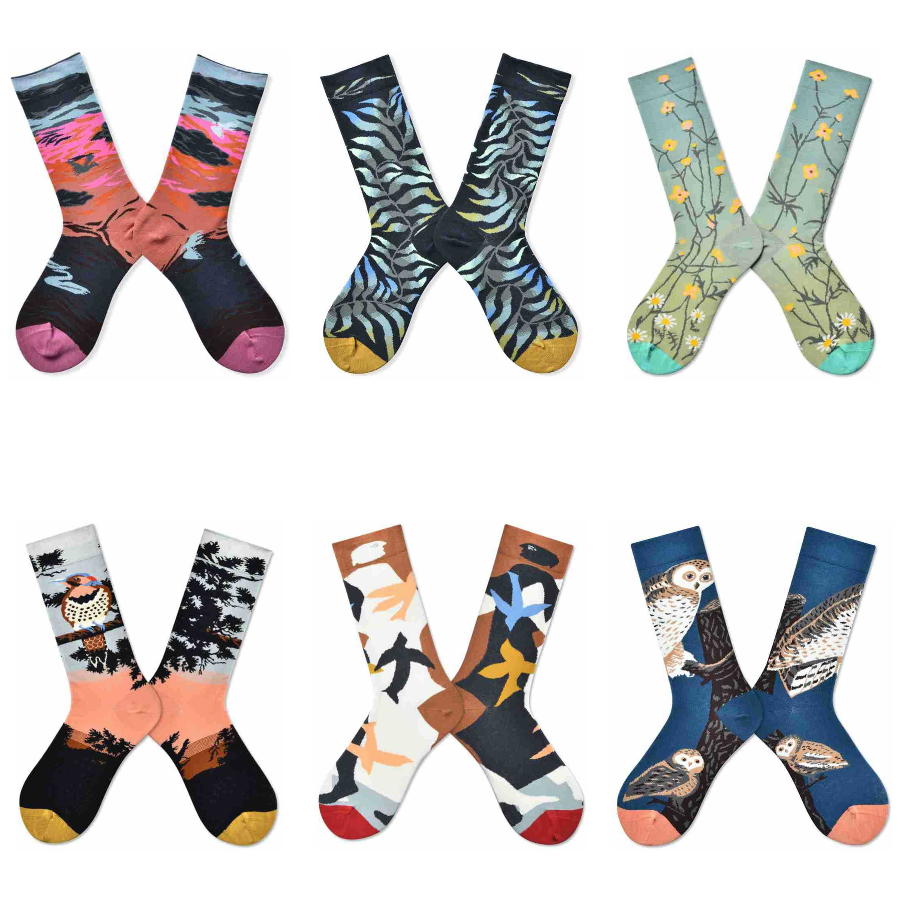 Women’s Antique Fauna High-Crew Socks – Romantic French-Inspired Art Socks